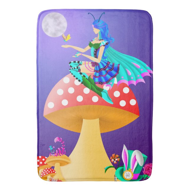 Pixie on Mushroom Bath Mat (Front Vertical)