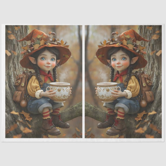 Pixie Orange Hat Mirror Tissue Paper (Front)