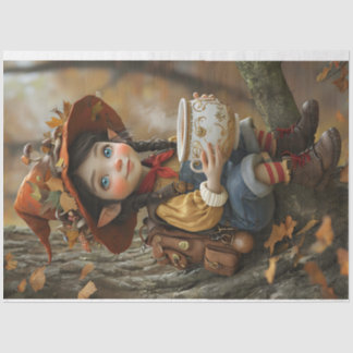 Pixie  Orange Right Facing Hat Tissue Paper