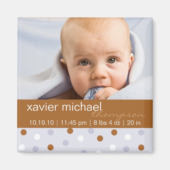 Pixie Polka Dot Baby Boy Photo Magnet (Devant)