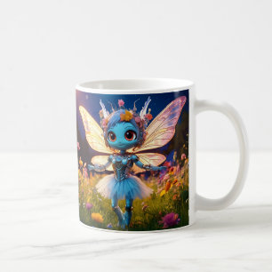 Pixie Robot Ballerina Dancing in the Wildflowers Coffee Mug