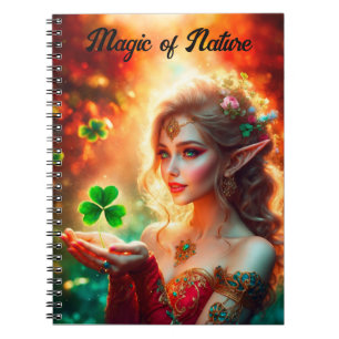 Pixie St Patrick's Day girl colourful summer art Notebook