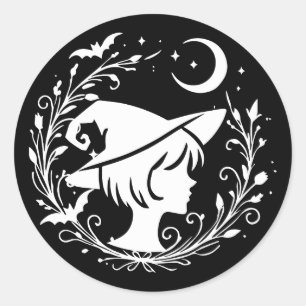 Pixie Witch Wiccan Magic Witches Halloween Classic Round Sticker