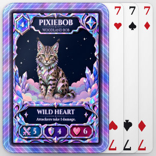 Pixiebob Cat, Rainbow Foil Art Playing Cards