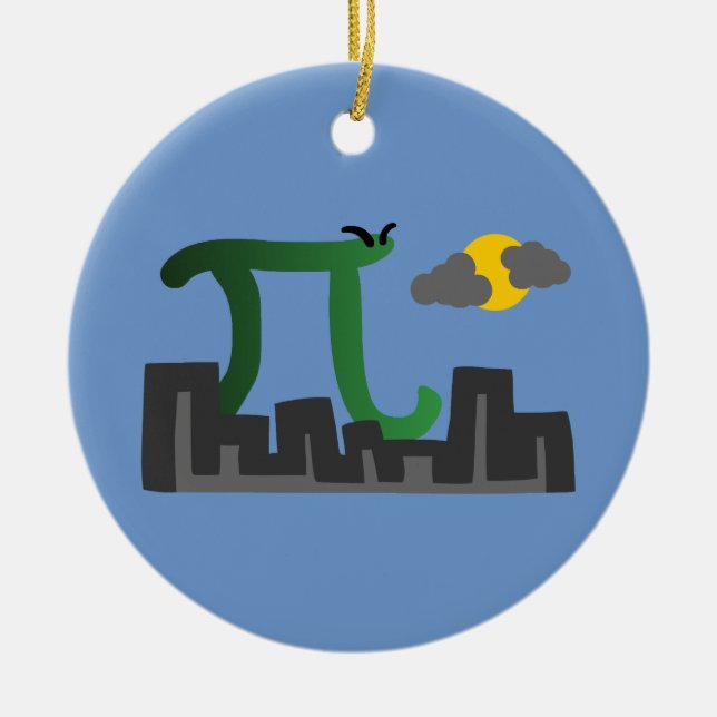 Pizilla Ceramic Ornament (Front)