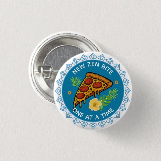 pizza 1 inch round button (Front & Back)
