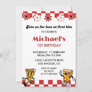 Pizza 1er anniversaire Invitations  Love Pizza Par