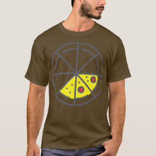 Pizza 3 Slices Cheese Pepperoni Funny Geometric Fo T-Shirt