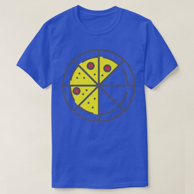 Pizza 5 Slices Cheese Pepperoni Funny Geometric Fo T-Shirt (Design Front)