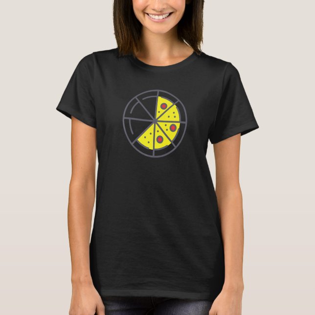Pizza 5 Slices Cheese Pepperoni Funny Geometric Fo T-Shirt (Front)