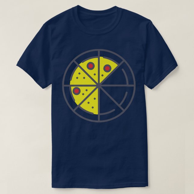 Pizza 5 Slices Cheese Pepperoni Funny Geometric Fo T-Shirt (Design Front)