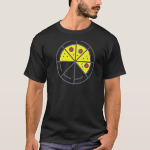 Pizza 5 Slices Cheese Pepperoni Funny Geometric Fo T-Shirt