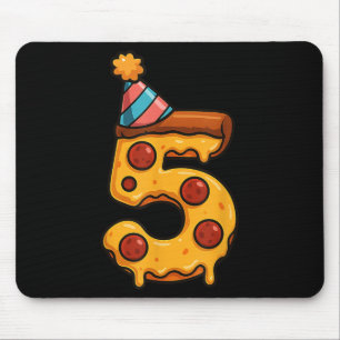 Pizza 5th Birthday 5 Years Old Party Hat Bday Boys Mouse Pad
