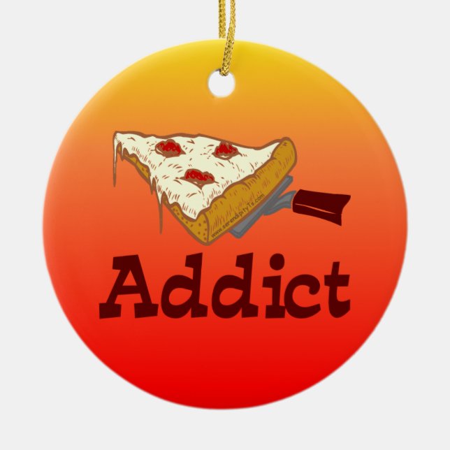 Pizza Addict Ceramic Ornament (Front)