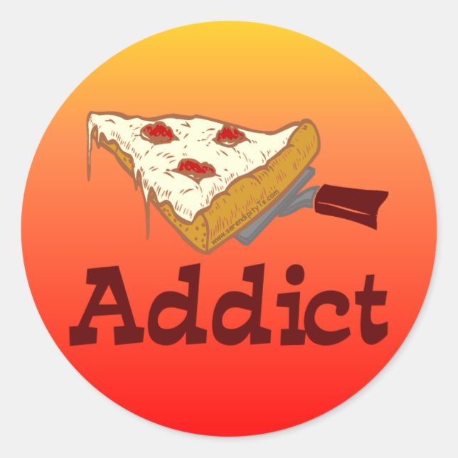 Pizza Addict Classic Round Sticker (Front)