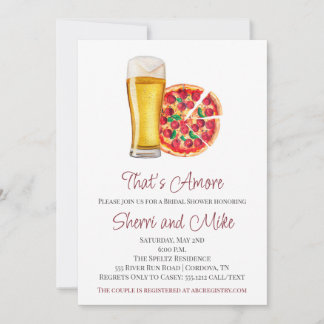 Pizza and Beer Bridal Shower Invitation