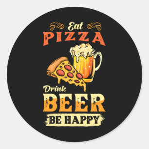 Pizza And Beer Classic Round Sticker
