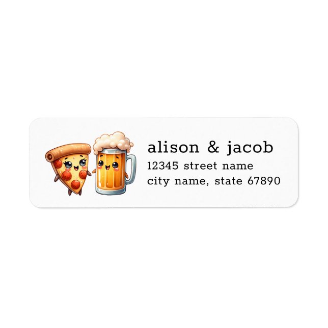 Pizza and Beer Return Address Labels (Front)