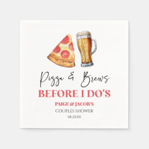 Pizza and Brews Before I Do's Couples Shower Napkin