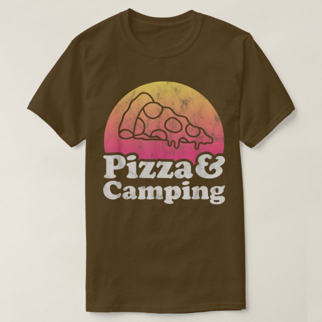 Pizza and Camping T-Shirt (Design Front)