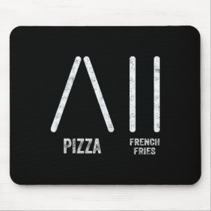 Pizza And French Fries Ski Style - Funny Skiing In Mouse Pad