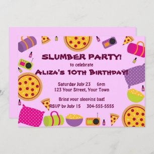 Pizza and Pajama Party Invitation