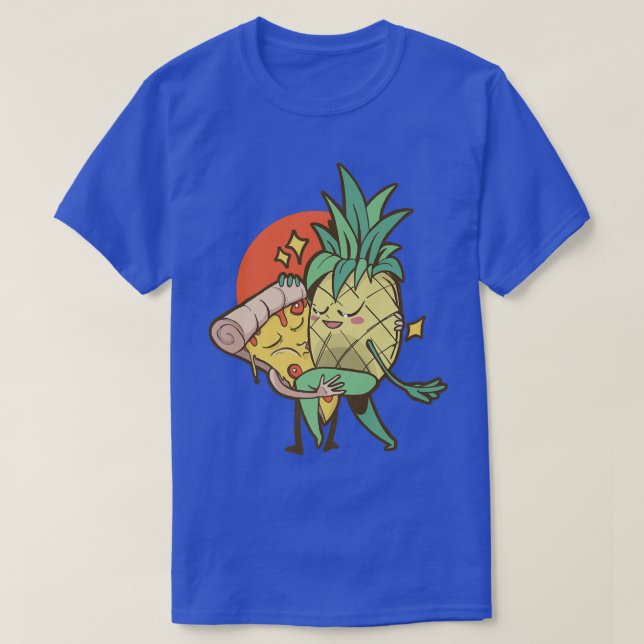 Pizza And Pineaple In Love Hawaiian Pizza Pineappl T-Shirt (Design Front)