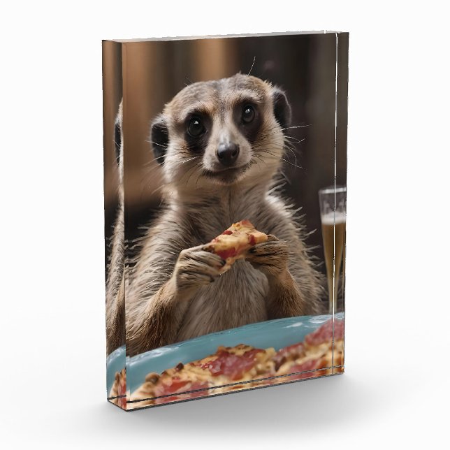 "Pizza and Pints: A Meerkat’s Perfect Snack Break" Photo Block (Left)