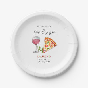 Pizza and Wine Bridal shower  Paper Plate
