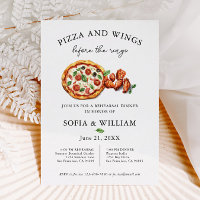 Pizza And Wings Before Rings Rehearsal Dinner