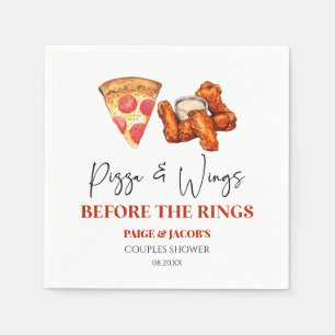 Pizza and Wings Before The Rings Couples Shower Napkin
