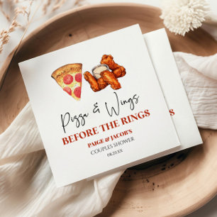 Pizza and Wings Before The Rings Couples Shower Napkin