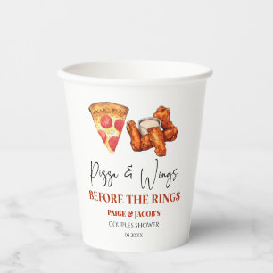 Pizza and Wings Before The Rings Couples Shower Paper Cups