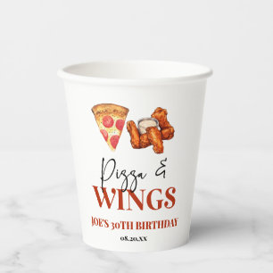 Pizza and Wings Birthday Party Paper Cups