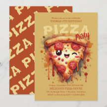 Pizza Anniversaire Fête Invitation