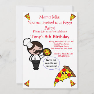 Pizza Anniversaire Fête Invitation