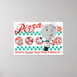 Pizza Any Way I Slice It Retro Canvas — 3/4" thi Print