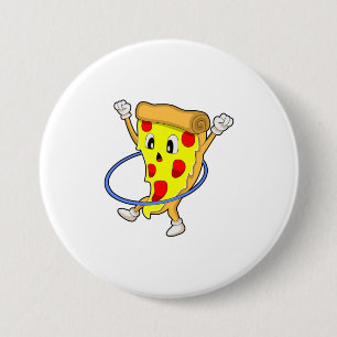 Pizza at Fitness with Fitness tires.PNG 3 Inch Round Button