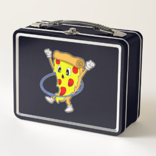 Pizza at Fitness with Fitness tires.PNG Metal Lunch Box
