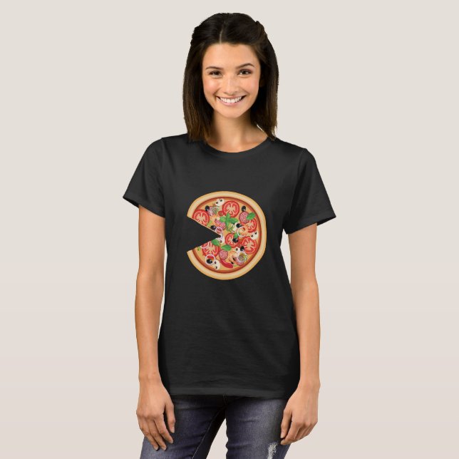 Pizza avec le T-shirt assorti de couples de (Devant entier)