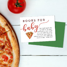 Pizza Baby Shower Book Request Card – Books for Ba