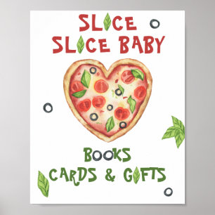 pizza baby shower - cards and gifts poster