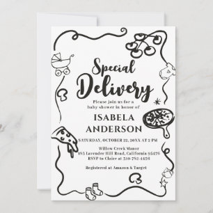 Pizza, Baby shower de livraison spécial Invitation