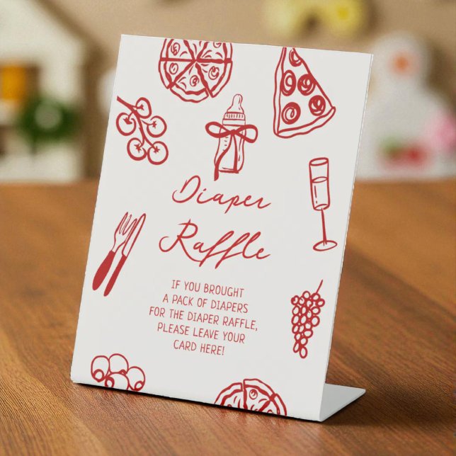 Pizza Baby Shower Diaper Raffle Sign (Creator Uploaded)