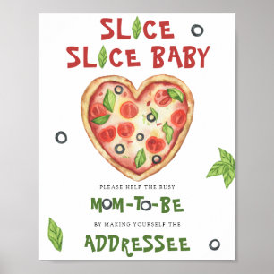 pizza baby shower - Help the Busy Mom-to-Be Poster