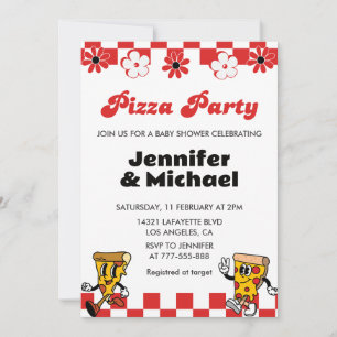 Pizza Baby Shower Invitations Pizza Party Pacifier
