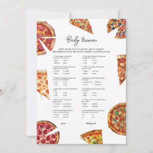 Pizza Baby Trivia Baby Shower Game Card