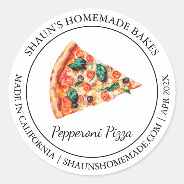 Pizza Baking Modern label (Front)