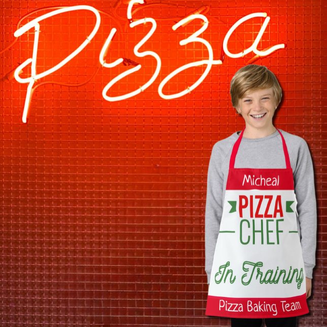 Pizza baking team- kids apron (Creator Uploaded)