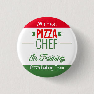 Pizza baking team- personalized 1 inch round button